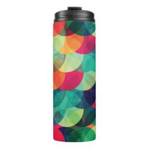 colourful circle seamless pattern with grunge effe thermal tumbler