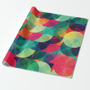 colourful circle seamless pattern with grunge effe wrapping paper