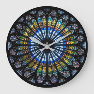 Colourful Circle Stained Glass   Wall Clock