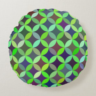 Colourful Circle Star Quilt Pattern Round Cushion