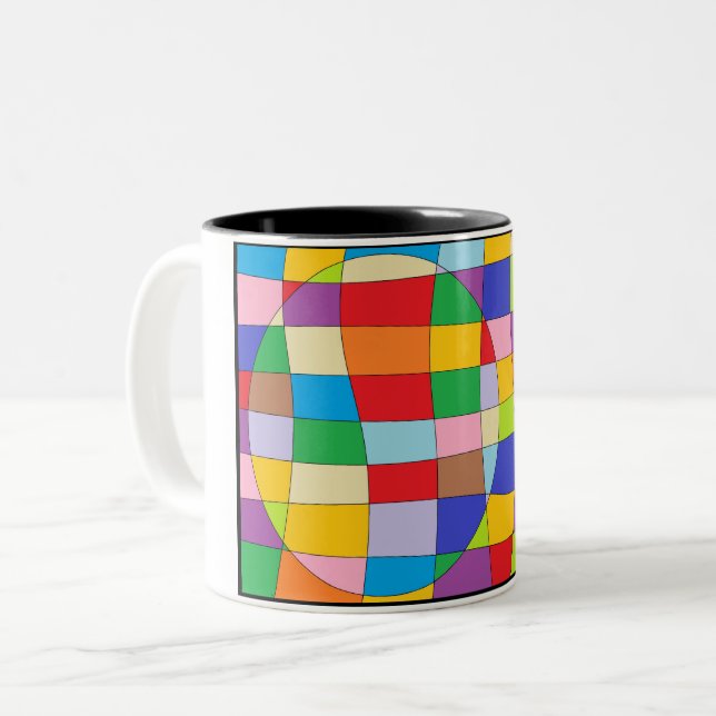 Colourful Circle Two-Tone Coffee Mug (Front Left)