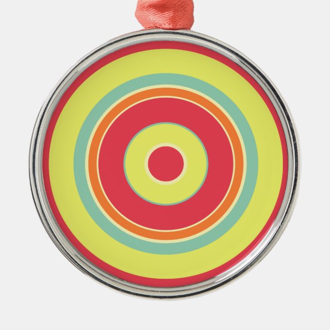 Colourful Circles 01 Metal Tree Decoration (Front)