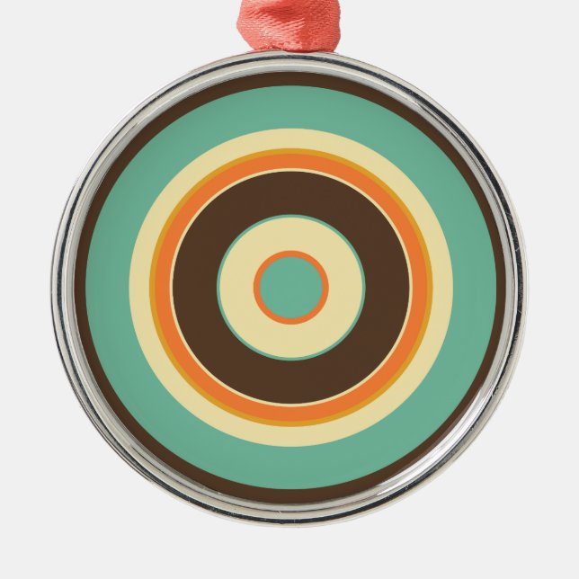 Colourful Circles 02 Metal Tree Decoration (Front)