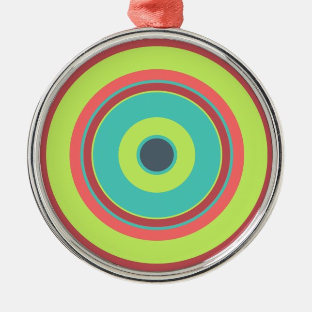 Colourful Circles 04 Metal Tree Decoration (Front)
