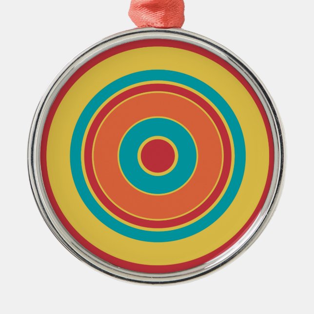 Colourful Circles 05 Metal Tree Decoration (Front)