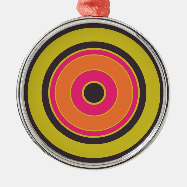 Colourful Circles 06 Metal Tree Decoration (Front)