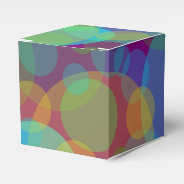 Colourful Circles Abstract Art Favour Box (Front Side)