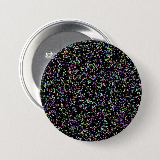 Colourful circles bubbles on black unique pattern 7.5 cm round badge (Front & Back)