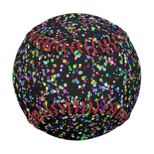 Colourful circles bubbles on black unique pattern baseball