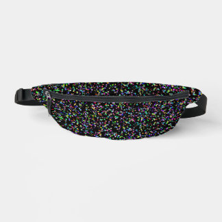 Colourful circles bubbles on black unique pattern bum bags