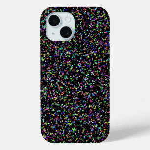 Colourful circles bubbles on black unique pattern iPhone 15 case