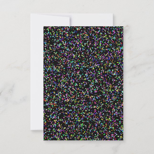 Colourful circles bubbles on black unique pattern invitation (Back)