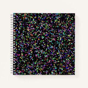 Colourful circles bubbles on black unique pattern notebook