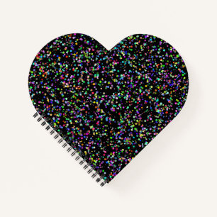Colourful circles bubbles on black unique pattern notebook