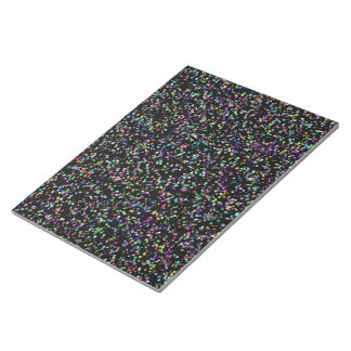 Colourful circles bubbles on black unique pattern notepad