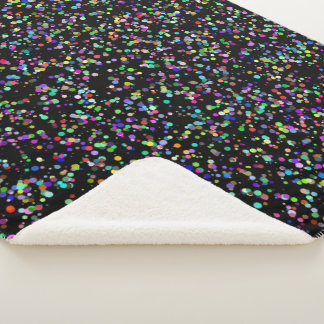 Colourful circles bubbles on black unique pattern sherpa blanket
