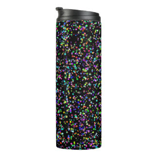 Colourful circles bubbles on black unique pattern thermal tumbler