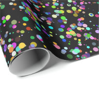 Colourful circles bubbles on black unique pattern