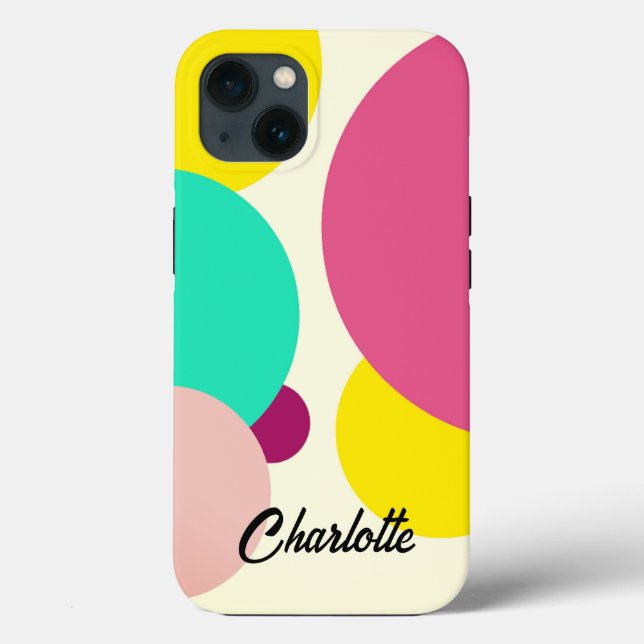 Colourful Circles Custom Name Case-Mate iPhone Case (Back)