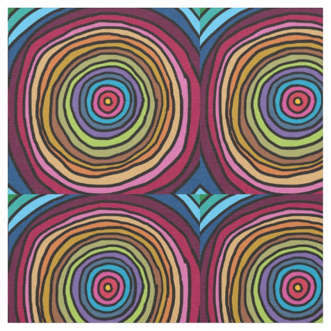 Colourful Circles Fabric (Close Up)