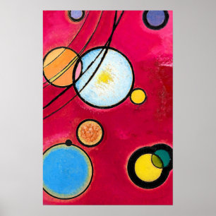 Colourful Circles Geometric Abstract Painting Poster