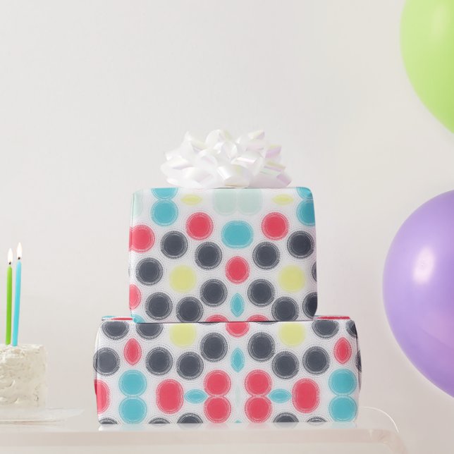 Colourful Circles Geometric Wrapping Paper  (Party Gifts)