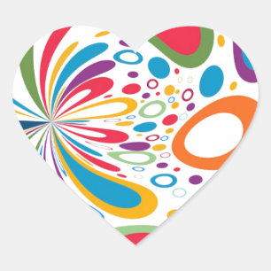 Colourful circles heart sticker