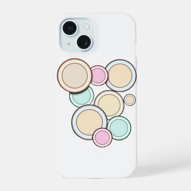 Colourful circles iPhone 15 case (Back)