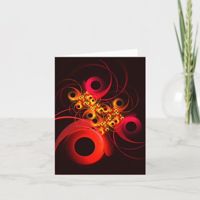 Colourful Circles Modern Abstract Art Pattern #08 Card (Front)