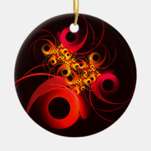 Colourful Circles Modern Abstract Art Pattern #08 Ceramic Tree Decoration