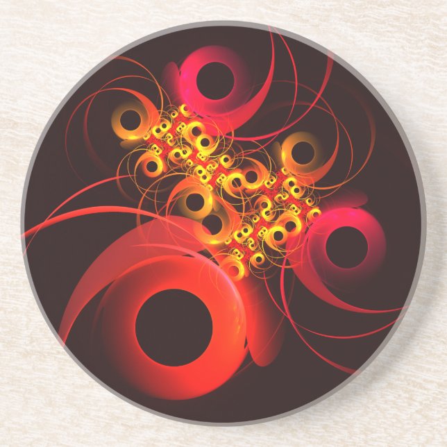 Colourful Circles Modern Abstract Art Pattern #08 Coaster (Front)