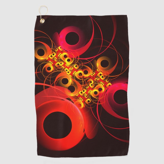 Colourful Circles Modern Abstract Art Pattern #08 Golf Towel (Front)