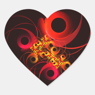 Colourful Circles Modern Abstract Art Pattern #08 Heart Sticker