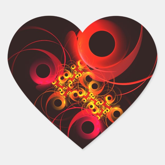 Colourful Circles Modern Abstract Art Pattern #08 Heart Sticker (Front)