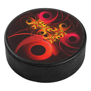 Colourful Circles Modern Abstract Art Pattern #08 Hockey Puck