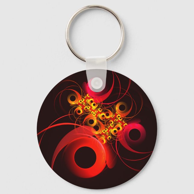 Colourful Circles Modern Abstract Art Pattern #08 Key Ring (Front)