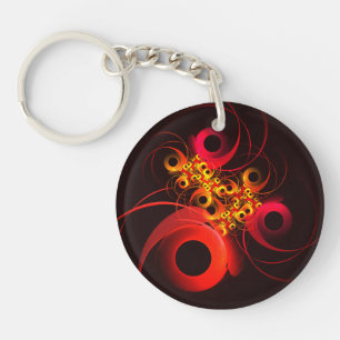Colourful Circles Modern Abstract Art Pattern #08 Key Ring