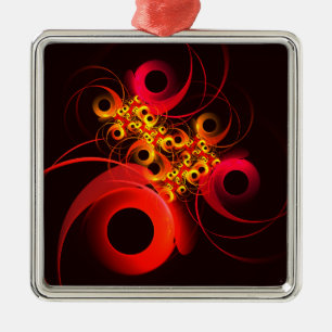 Colourful Circles Modern Abstract Art Pattern #08 Metal Tree Decoration