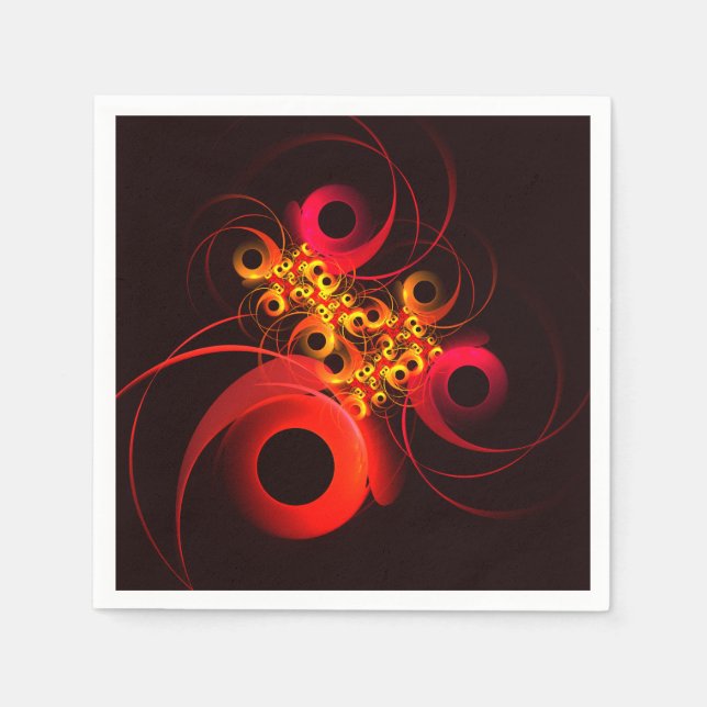 Colourful Circles Modern Abstract Art Pattern #08 Napkin (Front)
