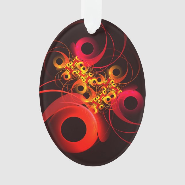 Colourful Circles Modern Abstract Art Pattern #08 Ornament (Front)