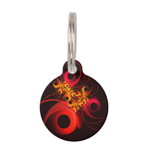 Colourful Circles Modern Abstract Art Pattern #08 Pet Tag