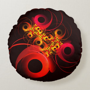 Colourful Circles Modern Abstract Art Pattern #08 Round Cushion