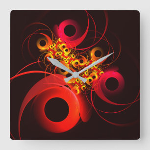Colourful Circles Modern Abstract Art Pattern #08 Square Wall Clock
