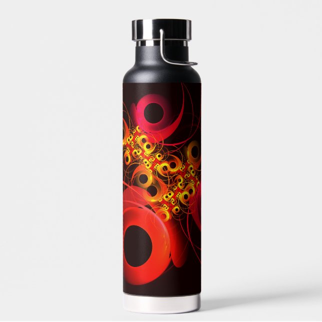 Colourful Circles Modern Abstract Art Pattern #08 Water Bottle (Left)