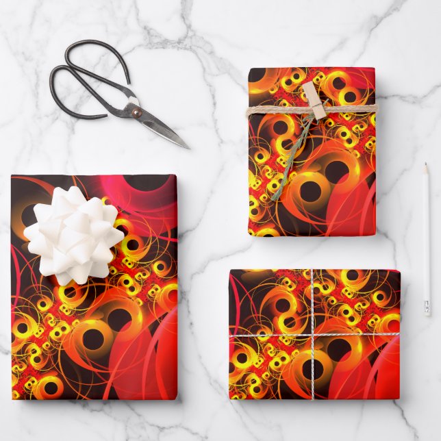 Colourful Circles Modern Abstract Art Pattern #08 Wrapping Paper Sheet (Front)