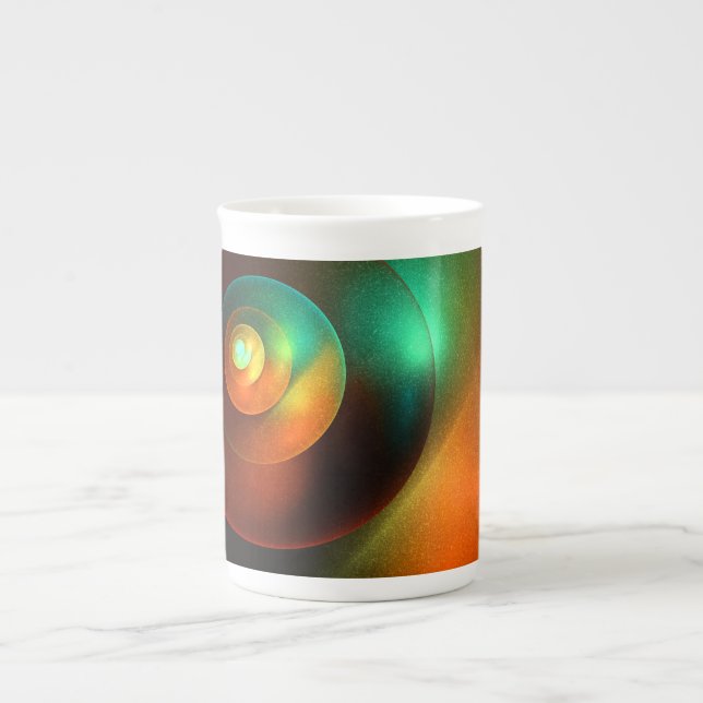 Colourful Circles Modern Abstract Art Pattern #18 Bone China Mug (Front)