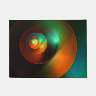 Colourful Circles Modern Abstract Art Pattern #18 Doormat