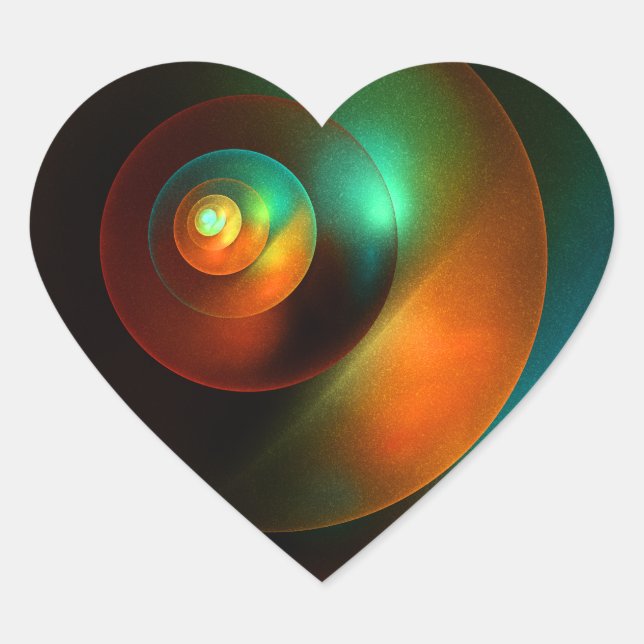Colourful Circles Modern Abstract Art Pattern #18 Heart Sticker (Front)