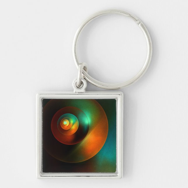 Colourful Circles Modern Abstract Art Pattern #18 Key Ring (Front)