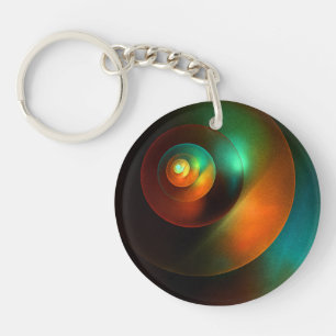Colourful Circles Modern Abstract Art Pattern #18 Key Ring